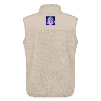 Floral Lotus Cross in Starry Sky - Unisex Sherpa Gilet by Stanley/Stella - beige - Back - AI Model Male 178 light (178cm)