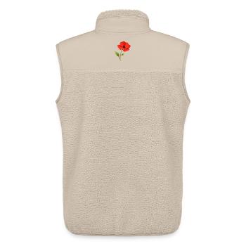 Poppy flower - Unisex Sherpa Gilet by Stanley/Stella - beige - Back - AI Model Male 178 light (178cm)