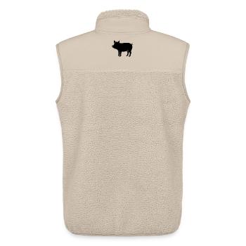 cochon - Veste sans manches sherpa unisexe Stanley/Stella - beige - Dos - AI Model Male 178 light (178cm)