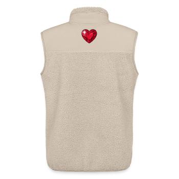 Ruby Crystal Heart - Unisex Sherpa Gilet by Stanley/Stella - beige - Back - AI Model Male 178 light (178cm)