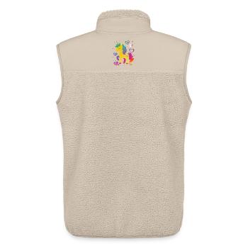 Une licorne mignonne avec un design en cœur - Veste sans manches sherpa unisexe Stanley/Stella - beige - Dos - AI Model Male 178 light (178cm)