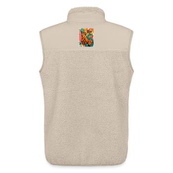 Time To Relax / Vizsla art work - Unisex Sherpa Gilet by Stanley/Stella - beige - Back - AI Model Male 178 light (178cm)