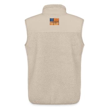 American flag made of hotdogs for barbecue fans - Unisex Sherpa Gilet by Stanley/Stella - beige - Back - AI Model Male 178 light (178cm)