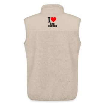 I Love Badminton - Unisex Sherpa Gilet by Stanley/Stella - beige - Back - AI Model Male 178 light (178cm)