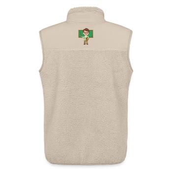 Comic teacher with glasses at blackboard – school - Unisex Sherpa Gilet by Stanley/Stella - beige - Back - AI Model Male 178 light (178cm)