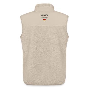 Munich Allemagne Coordonnées Souvenir de voyage - Veste sans manches sherpa unisexe Stanley/Stella - beige - Dos - AI Model Male 178 light (178cm)