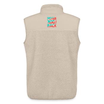Never Look Back – Retro Typography Statement Design - Unisex Sherpa Gilet by Stanley/Stella - beige - Back - AI Model Male 178 light (178cm)
