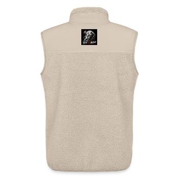 Yeti vs Bigfoot - Unisex Sherpa Gilet by Stanley/Stella - beige - Back - AI Model Male 178 light (178cm)