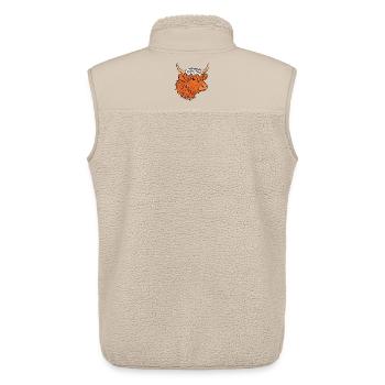Scottish Highland cattle with daisies - Unisex Sherpa Gilet by Stanley/Stella - beige - Back - AI Model Male 178 light (178cm)
