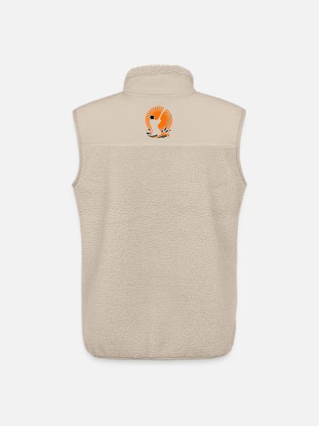 Icône de silhouette de pêcheur - Veste sans manches sherpa unisexe Stanley/Stella - beige