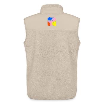 Œuvres d’art abstraites en flux de couleurs - Veste sans manches sherpa unisexe Stanley/Stella - beige - Dos - AI Model Male 178 light (178cm)