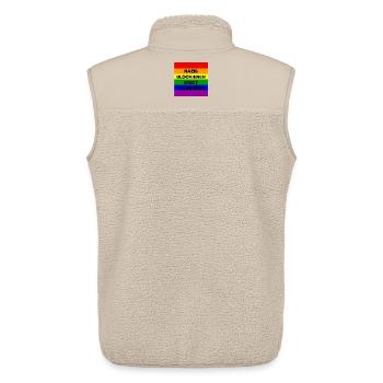 NAZIS BLOCKIEREN STATT TOLERIEREN, LGBTQ COMUNITY - Unisex Sherpaweste von Stanley/Stella - Beige - Hinten - AI Model Male 178 light (178cm)