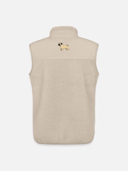 Mops Cartoon Zeichnung - Unisex Sherpaweste von Stanley/Stella - Beige