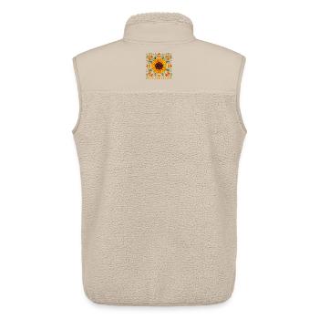 Sunflower Pattern – "Golden Hour" Floral Design - Unisex Sherpa Gilet by Stanley/Stella - beige - Back - AI Model Male 178 light (178cm)