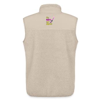 THE PARTY HAS ARRIVED, CAN GO MOUSE - Unisex Sherpa Gilet by Stanley/Stella - beige - Back - AI Model Male 178 light (178cm)