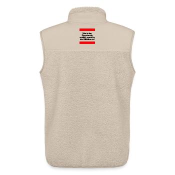 WER I D DEMOKRATIE SCHLÄFT, WACHT IN DIKTATUR AUF - Unisex Sherpaweste von Stanley/Stella - Beige - Hinten - AI Model Male 178 light (178cm)