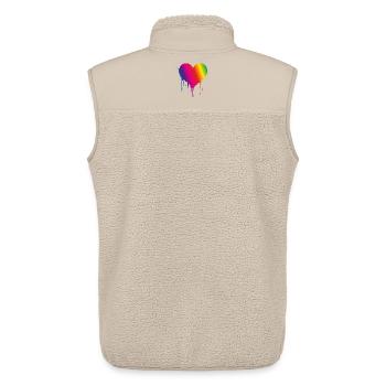 Cœur Arc-en-ciel Goutte - Veste sans manches sherpa unisexe Stanley/Stella - beige - Dos - AI Model Male 178 light (178cm)