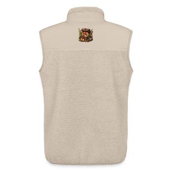 Forest Mushroom Treasure Chest - Unisex Sherpa Gilet by Stanley/Stella - beige - Back - AI Model Male 178 light (178cm)
