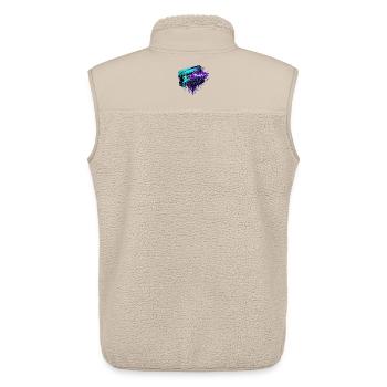 Neon Cassette Glitch Art - Unisex Sherpa Gilet by Stanley/Stella - beige - Back - AI Model Male 178 light (178cm)