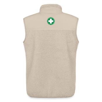 Green First Aid Cross medizinische Notfallversorgung - Unisex Sherpaweste von Stanley/Stella - Beige - Hinten - AI Model Male 178 light (178cm)