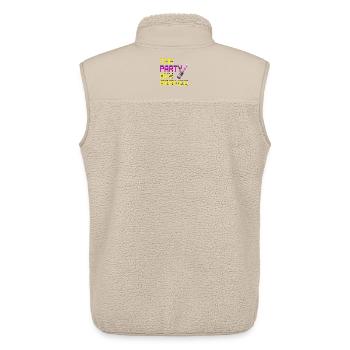 THE PARTY HAS ARRIVED, KANN LOS GEHEN MAUS - Unisex Sherpaweste von Stanley/Stella - Beige - Hinten - AI Model Male 178 light (178cm)