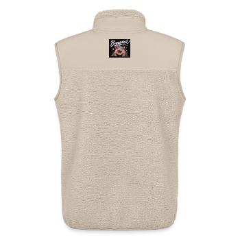 Bangkok Hippo with Bow - Unisex Sherpa Gilet by Stanley/Stella - beige - Back - AI Model Male 178 light (178cm)