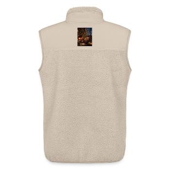 Christmas magic Family being together counts love - Unisex Sherpa Gilet by Stanley/Stella - beige - Back - AI Model Male 178 light (178cm)
