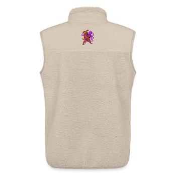 Affrontement de Poulpe Violet de Lutte Canine - Veste sans manches sherpa unisexe Stanley/Stella - beige - Dos - AI Model Male 178 light (178cm)