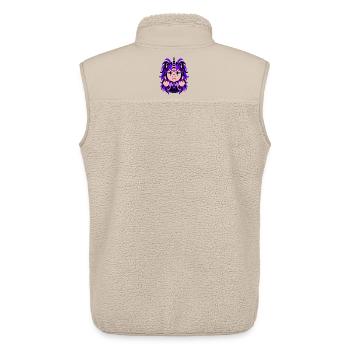 Purple Hay(s): Lila EinZORN mit Mittelfinger - Unisex Sherpaweste von Stanley/Stella - Beige - Hinten - AI Model Male 178 light (178cm)