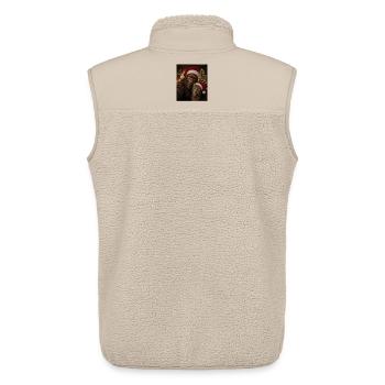 Katzen-Selfie mit Bigfoot Christmas – Sasquatch - Unisex Sherpaweste von Stanley/Stella - Beige - Hinten - AI Model Male 178 light (178cm)