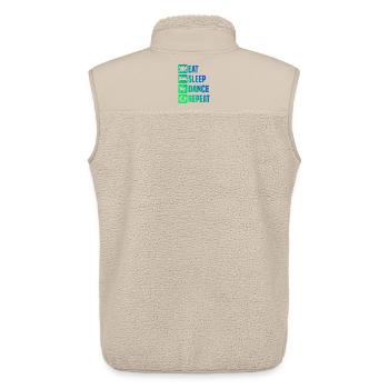 Geschenkidee für einen Breakdancer mit Break Dance - Unisex Sherpaweste von Stanley/Stella - Beige - Hinten - AI Model Male 178 light (178cm)