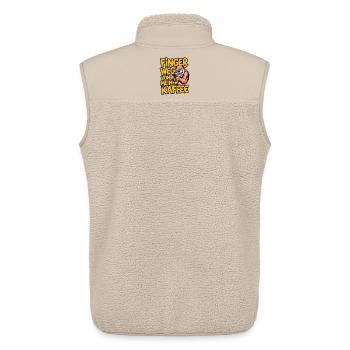 Mein Kaffee - Unisex Sherpaweste von Stanley/Stella - Beige - Hinten - AI Model Male 178 light (178cm)