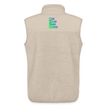 Geschenkidee für eine Freediverin mit Scuba Diving - Unisex Sherpaweste von Stanley/Stella - Beige - Hinten - AI Model Male 178 light (178cm)
