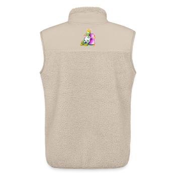 Froschkönig auf royalem Samtkissen - Unisex Sherpaweste von Stanley/Stella - Beige - Hinten - AI Model Male 178 light (178cm)