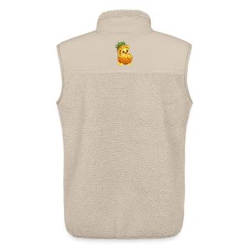Süße Cartoon Ente mit Ananas Tropisch - Unisex Sherpaweste von Stanley/Stella - Beige - Hinten - AI Model Male 178 light (178cm)
