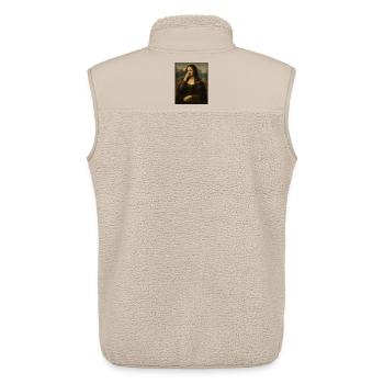 Die Mona Lisa bedeckt ihre Nase - Unisex Sherpaweste von Stanley/Stella - Beige - Hinten - AI Model Male 178 light (178cm)