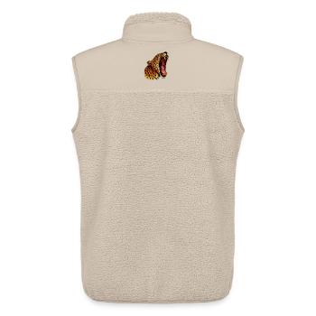 Intensive-farbger Leopardenkopf Roar - Unisex Sherpaweste von Stanley/Stella - Beige - Hinten - AI Model Male 178 light (178cm)