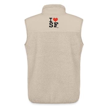 I Love SF San Francisco couleurs personnalisables - Veste sans manches sherpa unisexe Stanley/Stella - beige - Dos - AI Model Male 178 light (178cm)