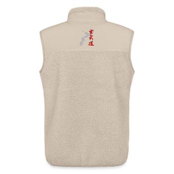 Okinawa - Kobudo - Kanji - Unisex Sherpaweste von Stanley/Stella - Beige - Hinten - AI Model Male 178 light (178cm)