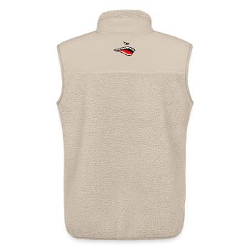 Shark face, Shark Teeth, Nose art - Unisex Sherpa Gilet by Stanley/Stella - beige - Back - AI Model Male 178 light (178cm)