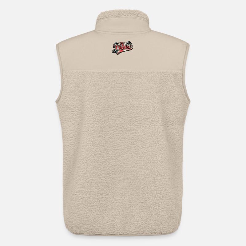 British Pride Distressed Script Tee - Unisex Sherpa Gilet by Stanley/Stella - beige