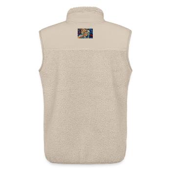 Neon Skeleton in Cosmic Embrace - Unisex Sherpa Gilet by Stanley/Stella - beige - Back - AI Model Male 178 light (178cm)