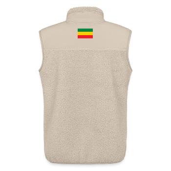 Drapeau du Reggae Rastafari Rasta Roots One Love - Veste sans manches sherpa unisexe Stanley/Stella - beige - Dos - AI Model Male 178 light (178cm)