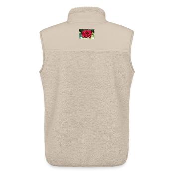 Dahlia Red Blossom ,Flower - Unisex Sherpa Gilet by Stanley/Stella - beige - Back - AI Model Male 178 light (178cm)
