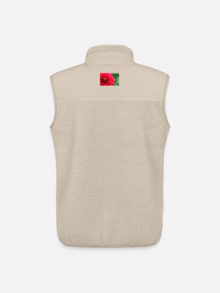 Dahlia Red Blossom ,Flower - Unisex Sherpa Gilet by Stanley/Stella - beige