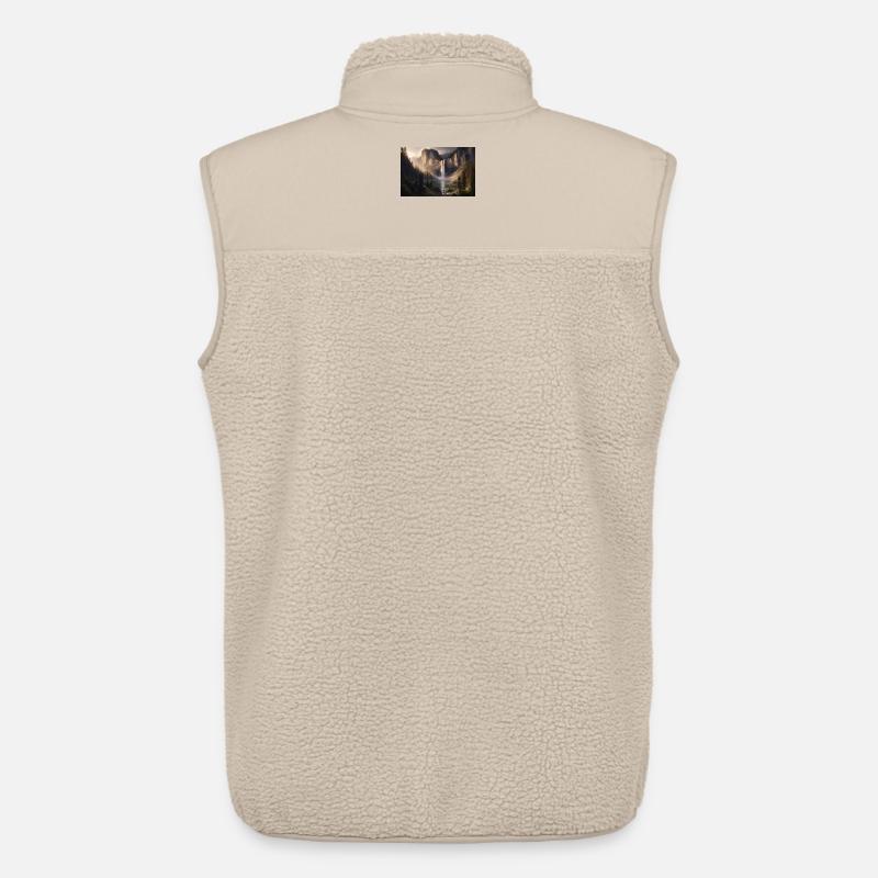 Poster Ölgemälde Berglandschaft mit Wasserfall - Unisex Sherpaweste von Stanley/Stella - Beige