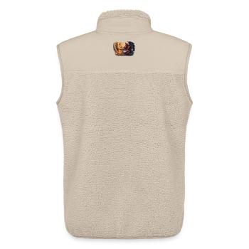 Himmlischer Erzengel gegen Höllenbestie - Unisex Sherpaweste von Stanley/Stella - Beige - Hinten - AI Model Male 178 light (178cm)