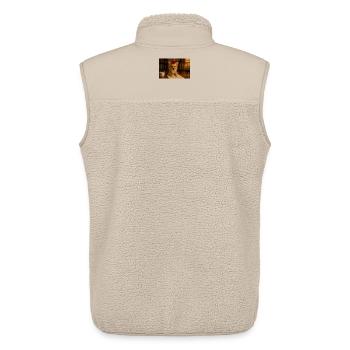 Chihuahua Intelligent et Chic avec Rose - Veste sans manches sherpa unisexe Stanley/Stella - beige - Dos - AI Model Male 178 light (178cm)