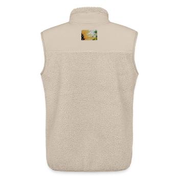Tournesol Gros plan Jaune Orange - Veste sans manches sherpa unisexe Stanley/Stella - beige - Dos - AI Model Male 178 light (178cm)