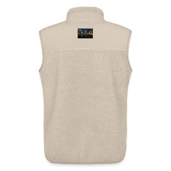 Réflexion urbaine la nuit - Veste sans manches sherpa unisexe Stanley/Stella - beige - Dos - AI Model Male 178 light (178cm)